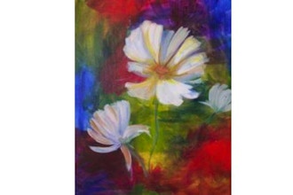 Paint Nite: White Flower 1